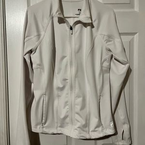 Woman’s active wear Light zip up Size large white